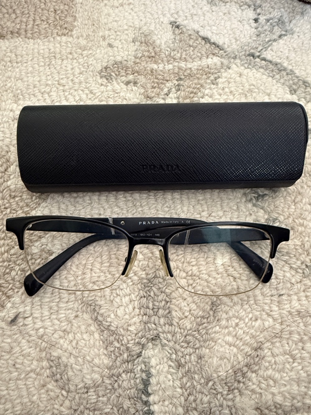 Prada Black Semi-Rimless Eyeglasses